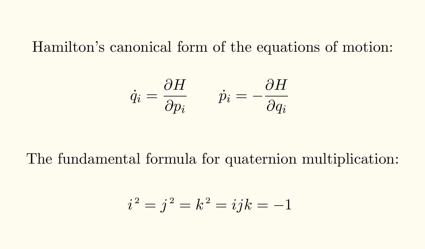 Hamilton’s equatons